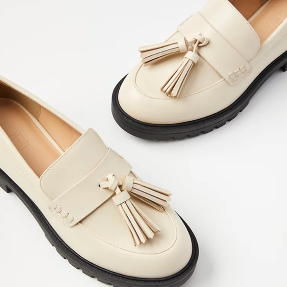 LOFT Shoes - LOFT Lug Tassel Loafers Dusty Bone NEW
